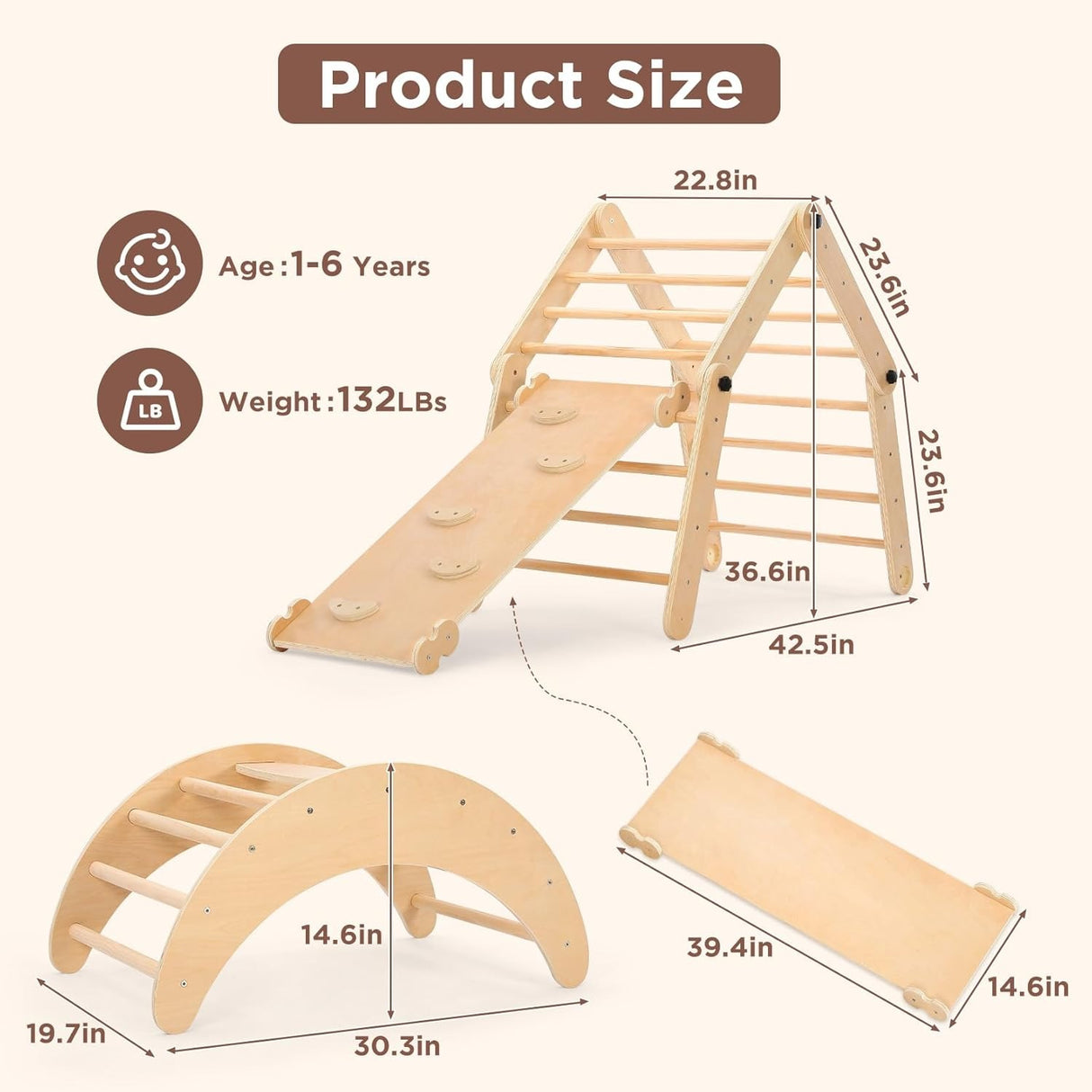 Dripex Extra Large Climbing Deformable Pikler Triangle Set