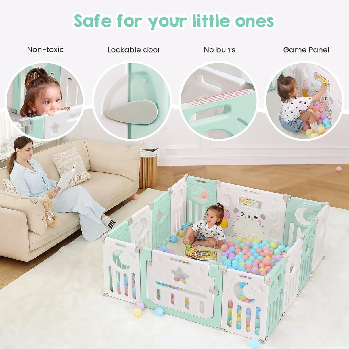 Foldable Playpen for Babies and Toddlers