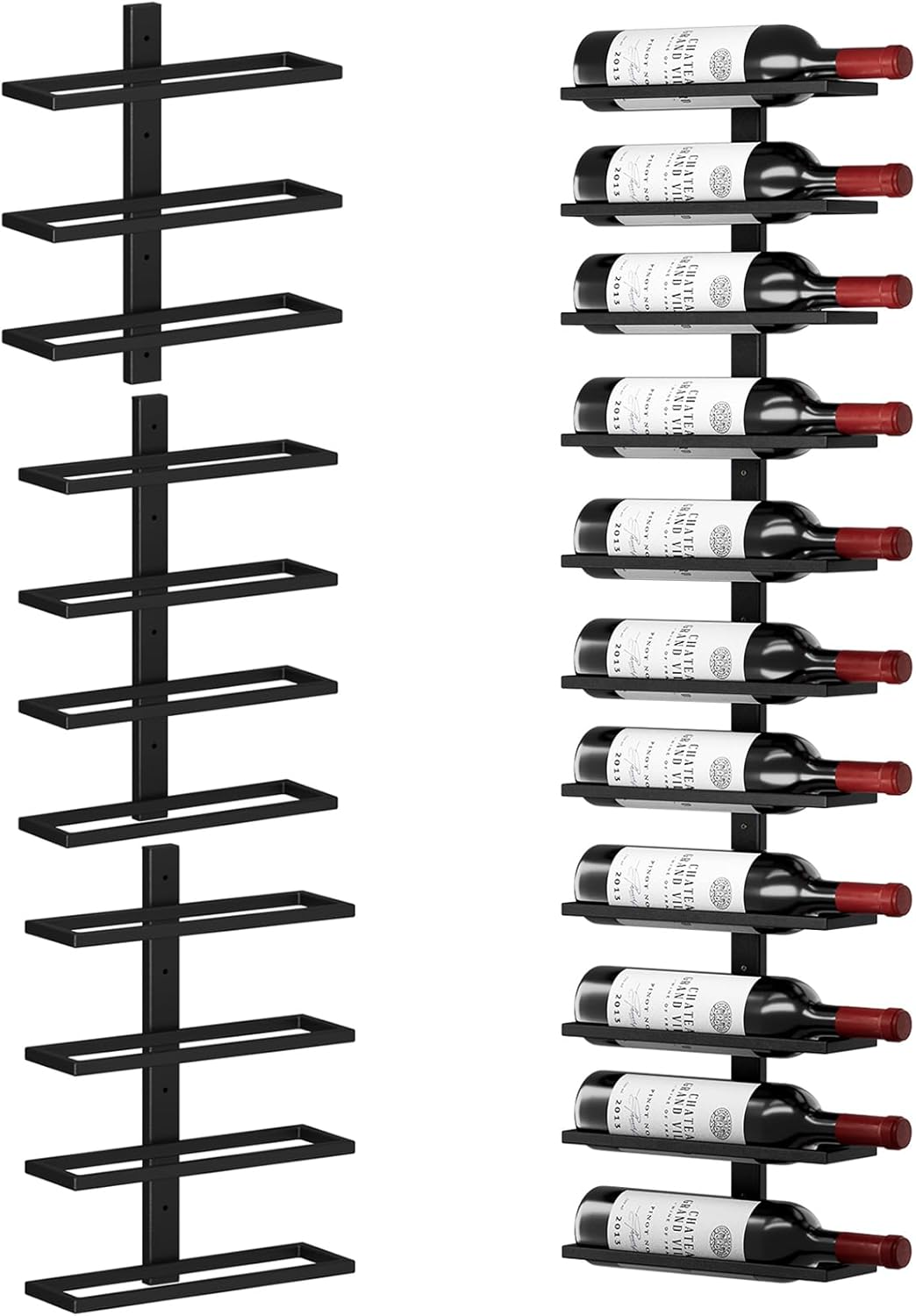 Dripex 11 Tier Wall Mount Wine Rack Metal Wine Display Rack for Wall