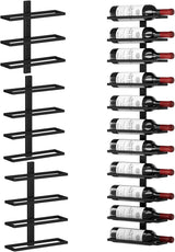 Dripex 11 Tier Wall Mount Wine Rack Metal Wine Display Rack for Wall