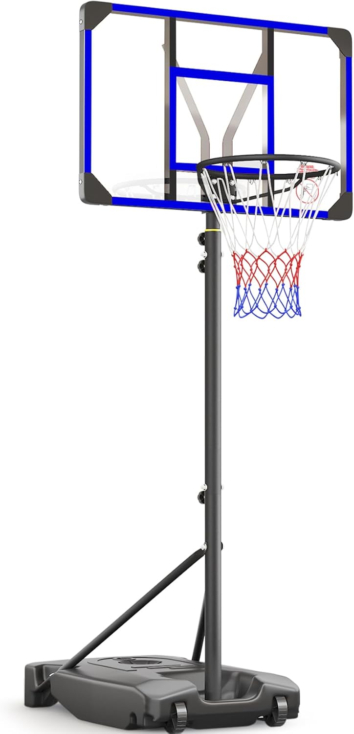 Kids Basketball Hoop Outdoor 4.82-8.53ft Adjustable Portable Basketball Hoops