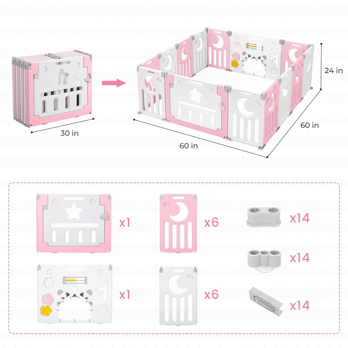 Foldable Playpen for Babies and Toddlers