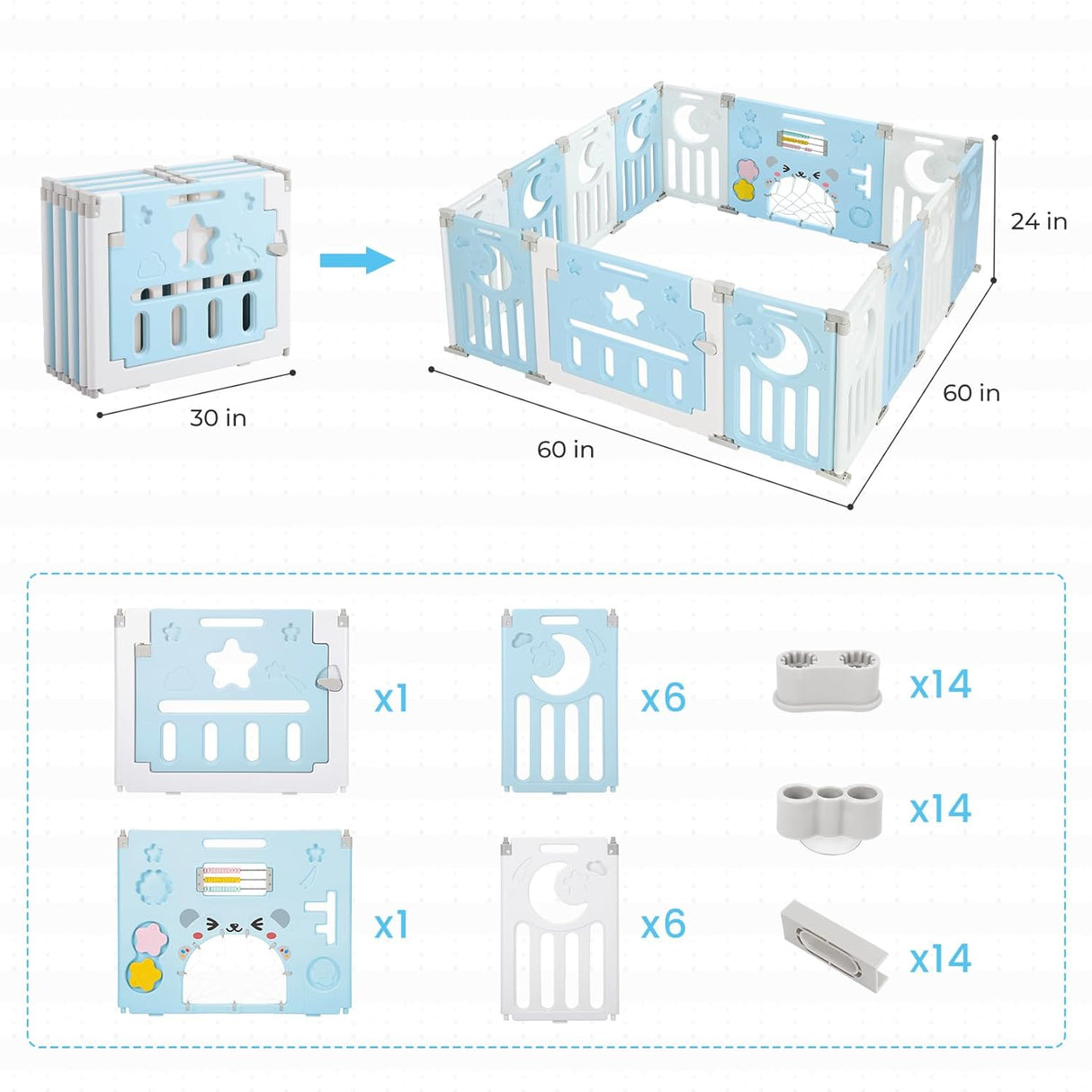 Dripex Baby Playpen Foldable Playpen for Babies and Toddlers