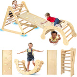 Pikler Triangle Set Foldable 7-in-1 Montessori Climbing Set