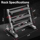 THERUN 1100lbs Adjustable 3 Tier Dumbbell Rack Stand