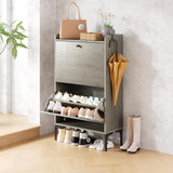 Dripex 31”Shoe Storage Cabinet with 2 Flip Drawers