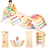 Pikler Triangle Set Foldable 7-in-1 Montessori Climbing Set