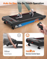 THERUN Walking Pad Treadmill with Auto Incline