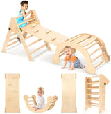 Pikler Triangle Set Foldable 7-in-1 Montessori Climbing Set