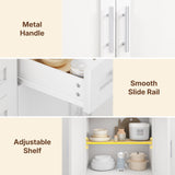 Dripex 41.5'' Kitchen Island with Power Outlet, Trash Cabinet & Storage，White