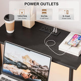 Dripex Mobile Standing Desk with Power Outlets & Strip Lights