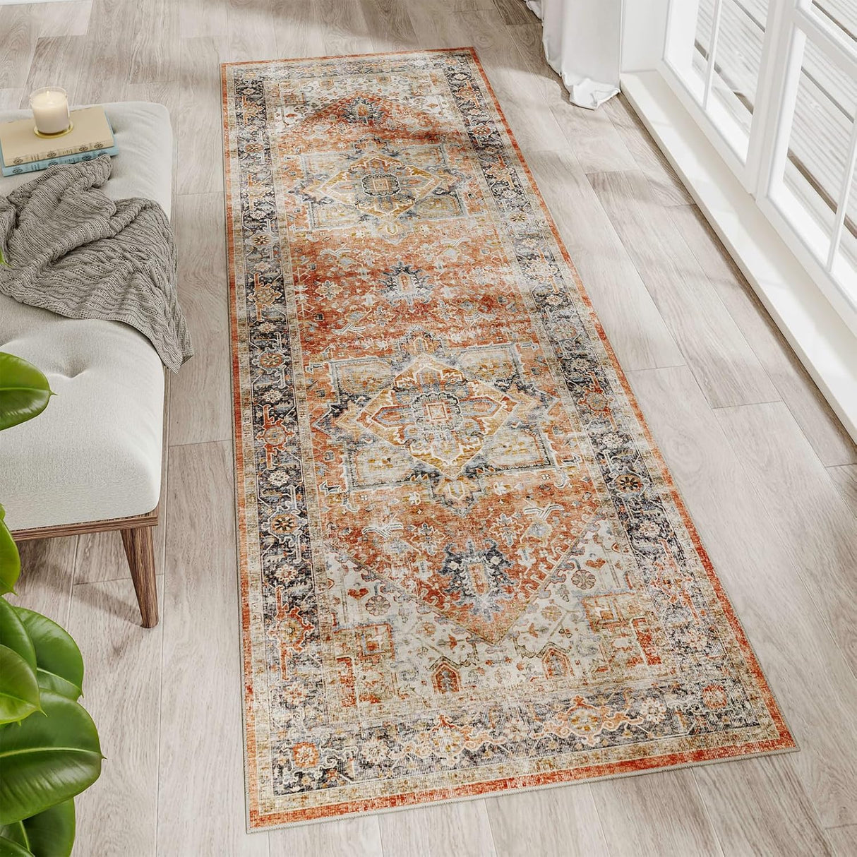 Dripex Runner Rug Machine Washable Non Slip Area Rug