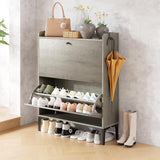 Dripex 31”Shoe Storage Cabinet with 2 Flip Drawers