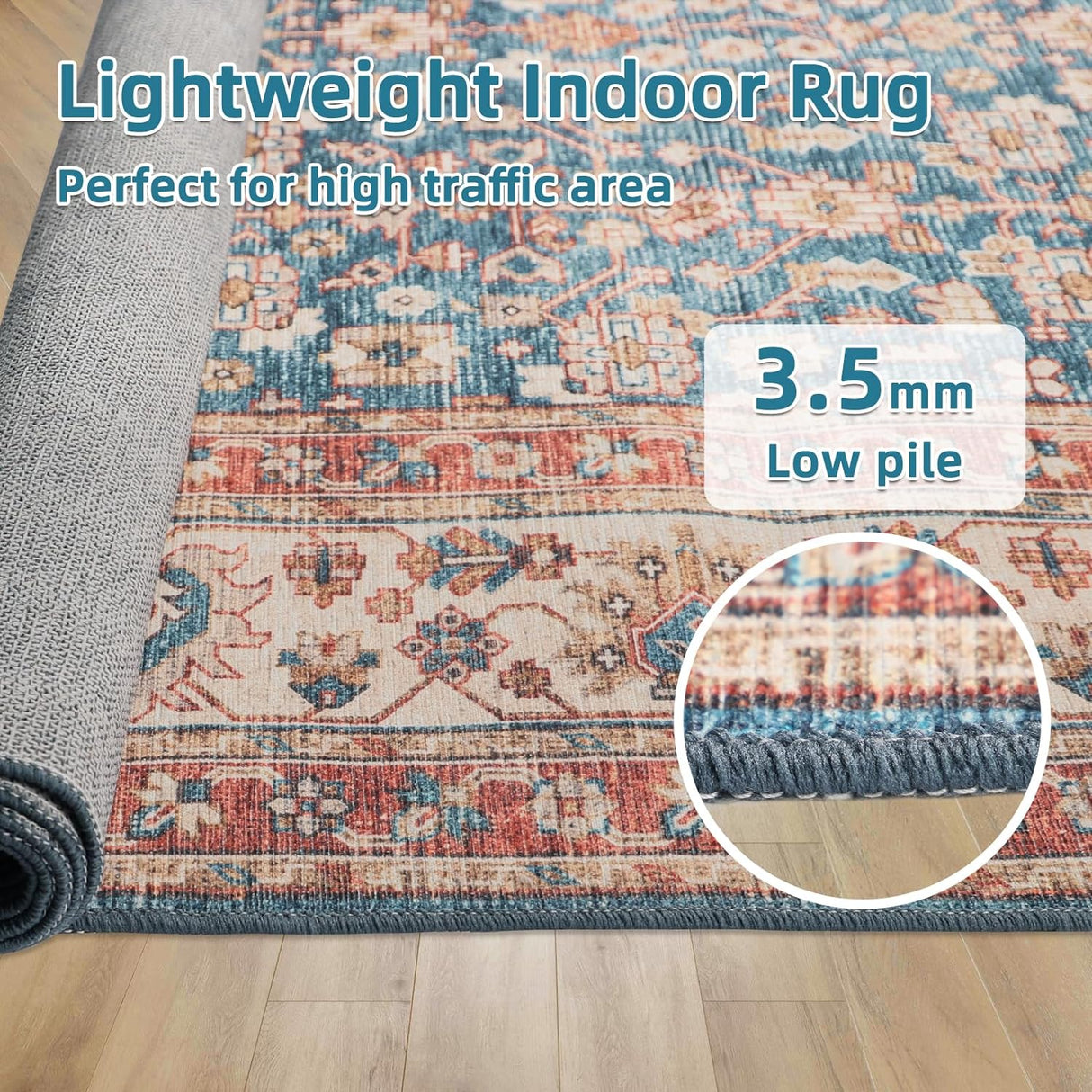 Dripex Runner Rug Machine Washable Non Slip Area Rug