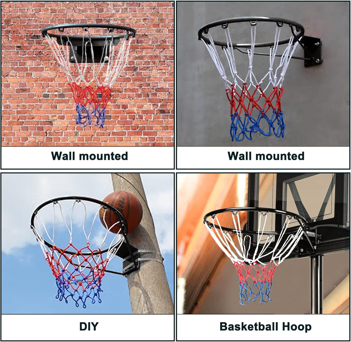 Dripex Solid Basketball Rim 18" Replacement Breakaway Wall Mounted