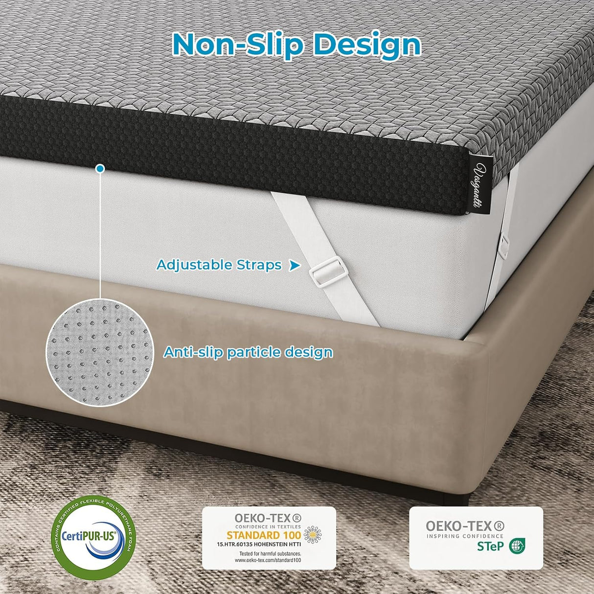 4 Inch Queen Mattress Topper CertiPUR-US Gel Certified Memory Foam