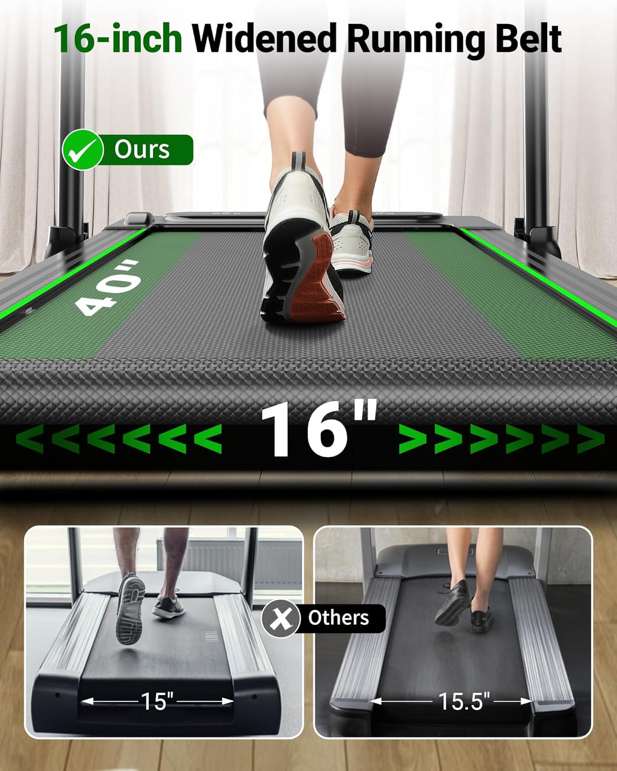 2.5HP Treadmill 2 in 1 Walking Pad Treadmill