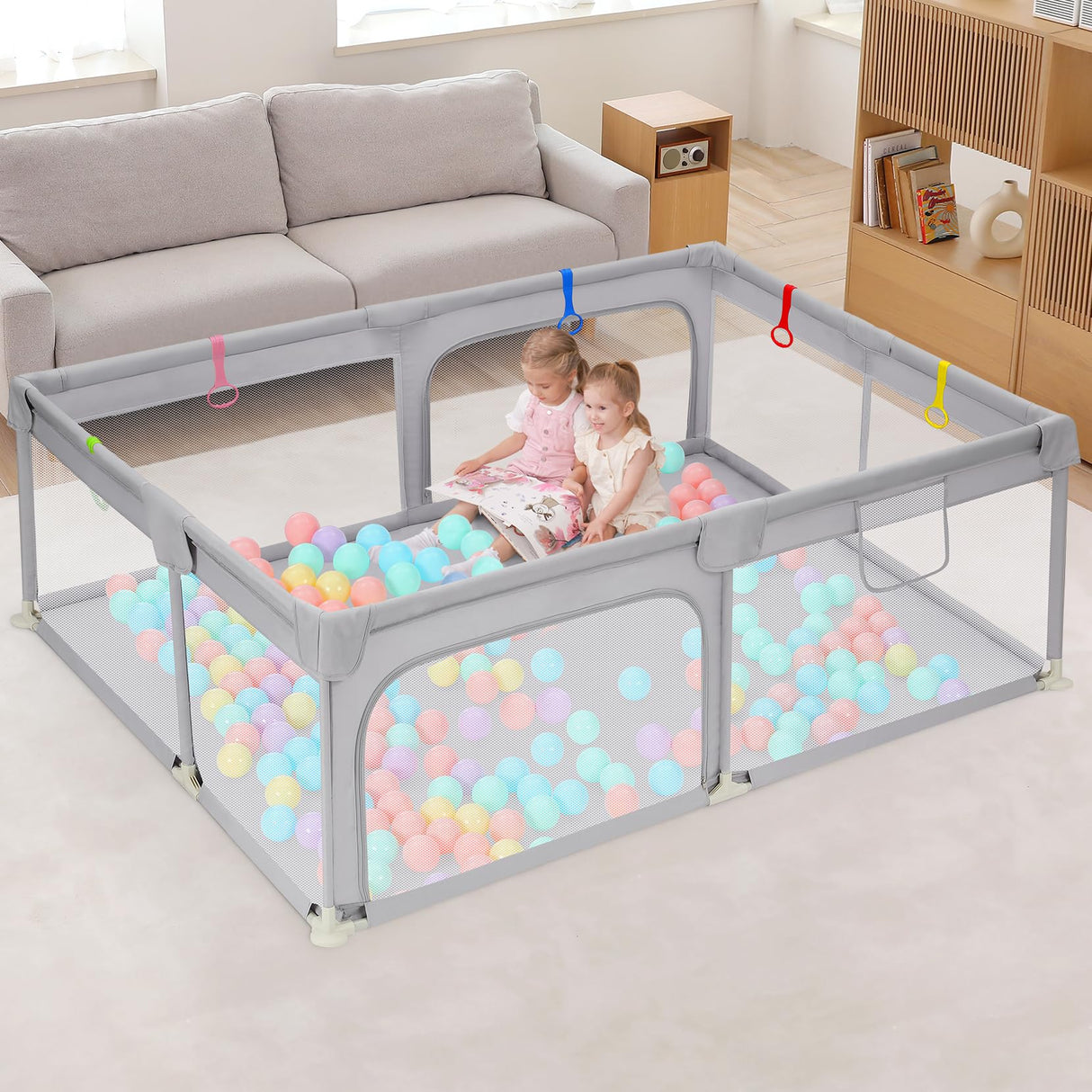 Dripex Baby Playpen safe Anti-Fall Play Yard with Gates