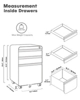 Dripex 3 Drawer File Cabinet