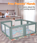 Dripex Foldable Baby Playpen Green