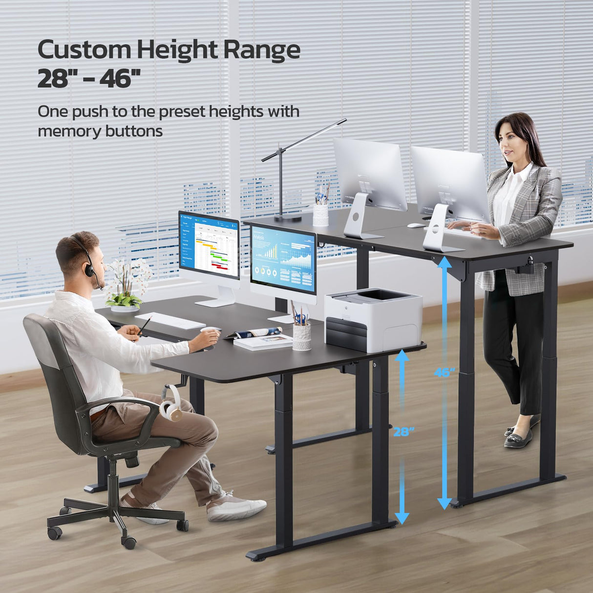 Dripex Standing Desk 71 x 43 Inch L Shaped Desk