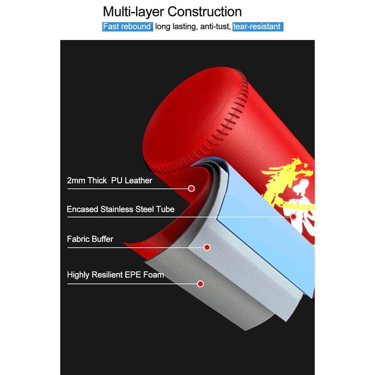 Kids Heavy Boxing Bag with Suction Cup Steel Base