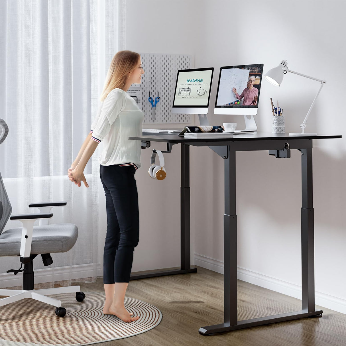 Dripex Standing Desk, 63"/ 71" L Shaped Desk Adjustable Height