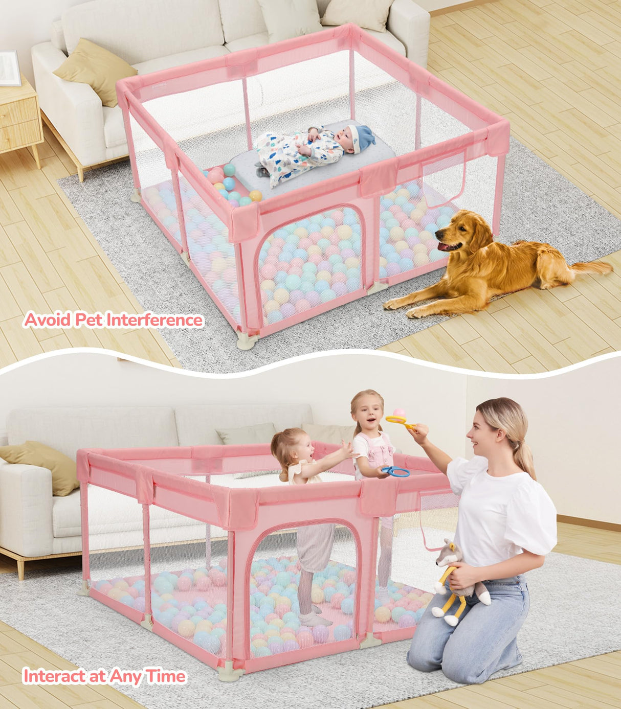 Dripex Baby Playpen 52"×52" Play Pens for Babies and Toddlers