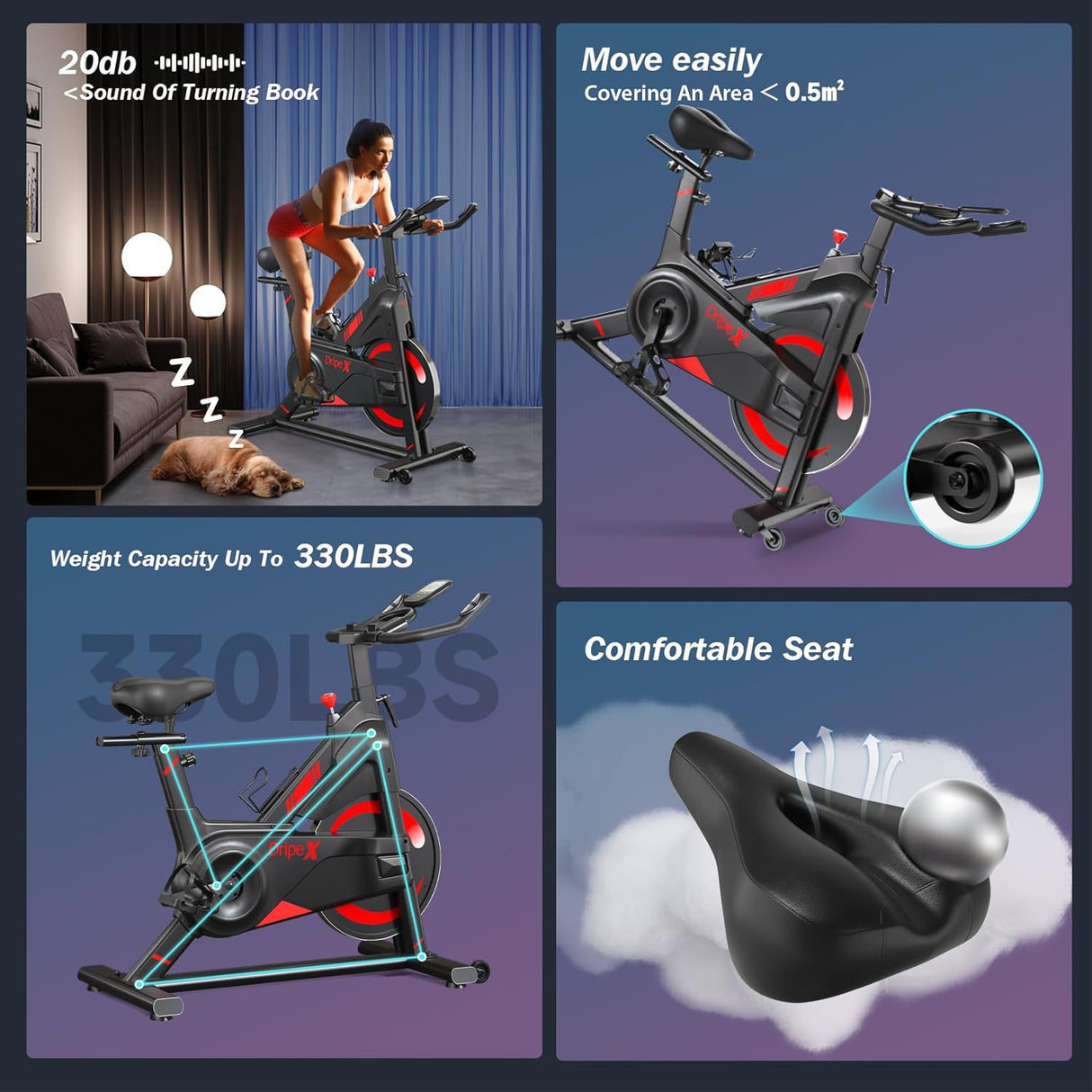 Dripex Upright Exercise Bikes (Indoor Studio Cycles)