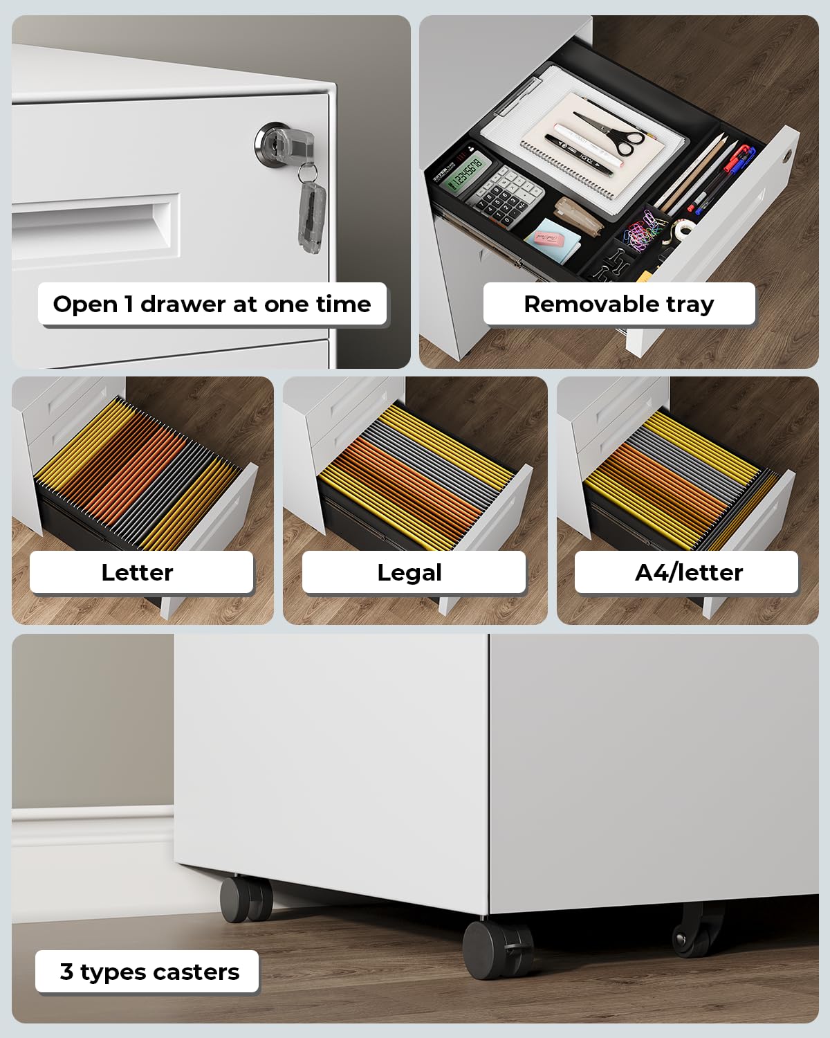 Dripex 3 Drawer File Cabinet