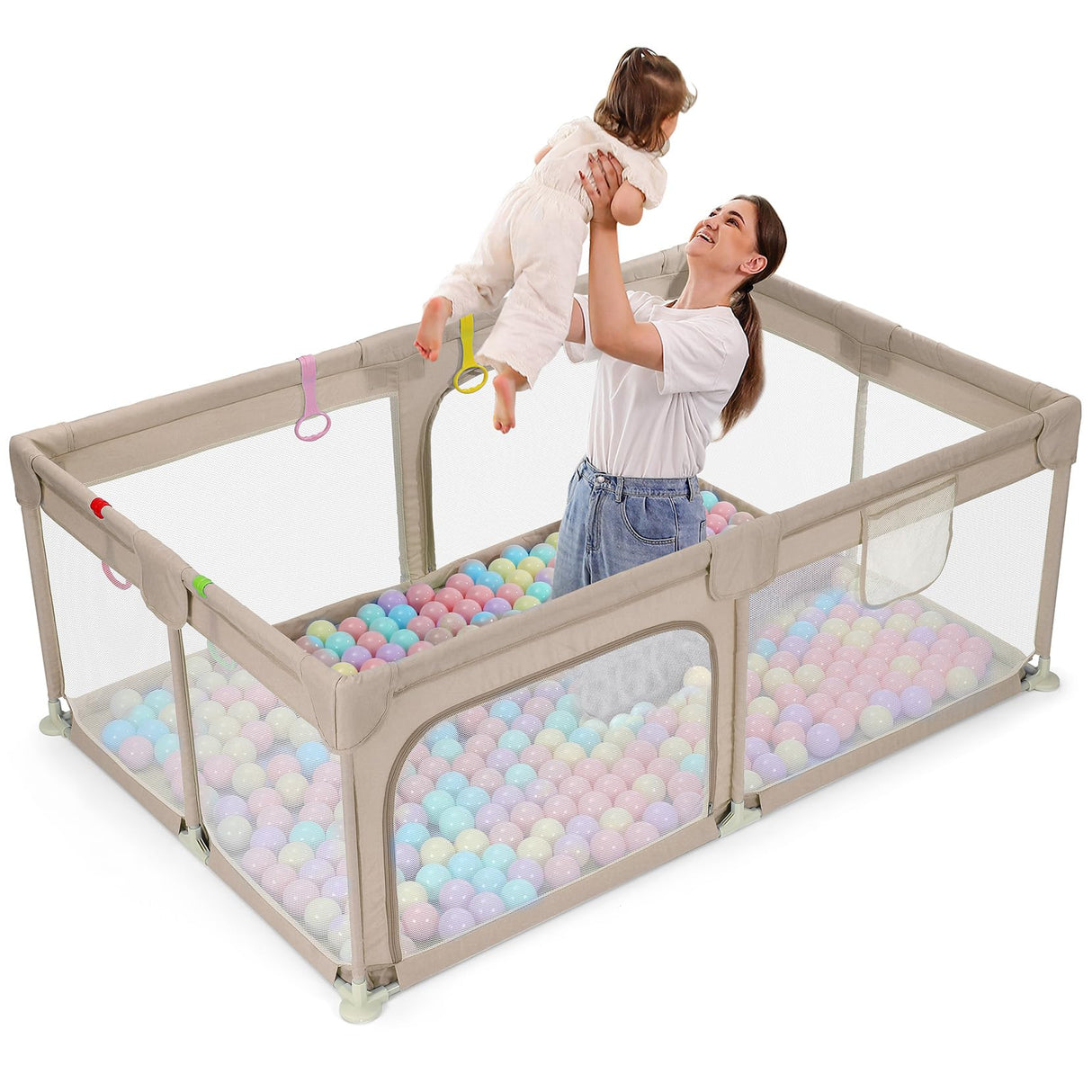 Dripex Baby Playpen safe Anti-Fall Play Yard with Gates