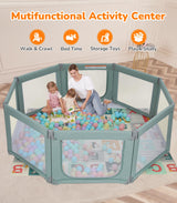 Dripex Baby Playpen safe Anti-Fall Play Yard with Gates