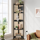 Dripex 60 inch Tall Corner Shelf with Power Outlets & Strip Lights