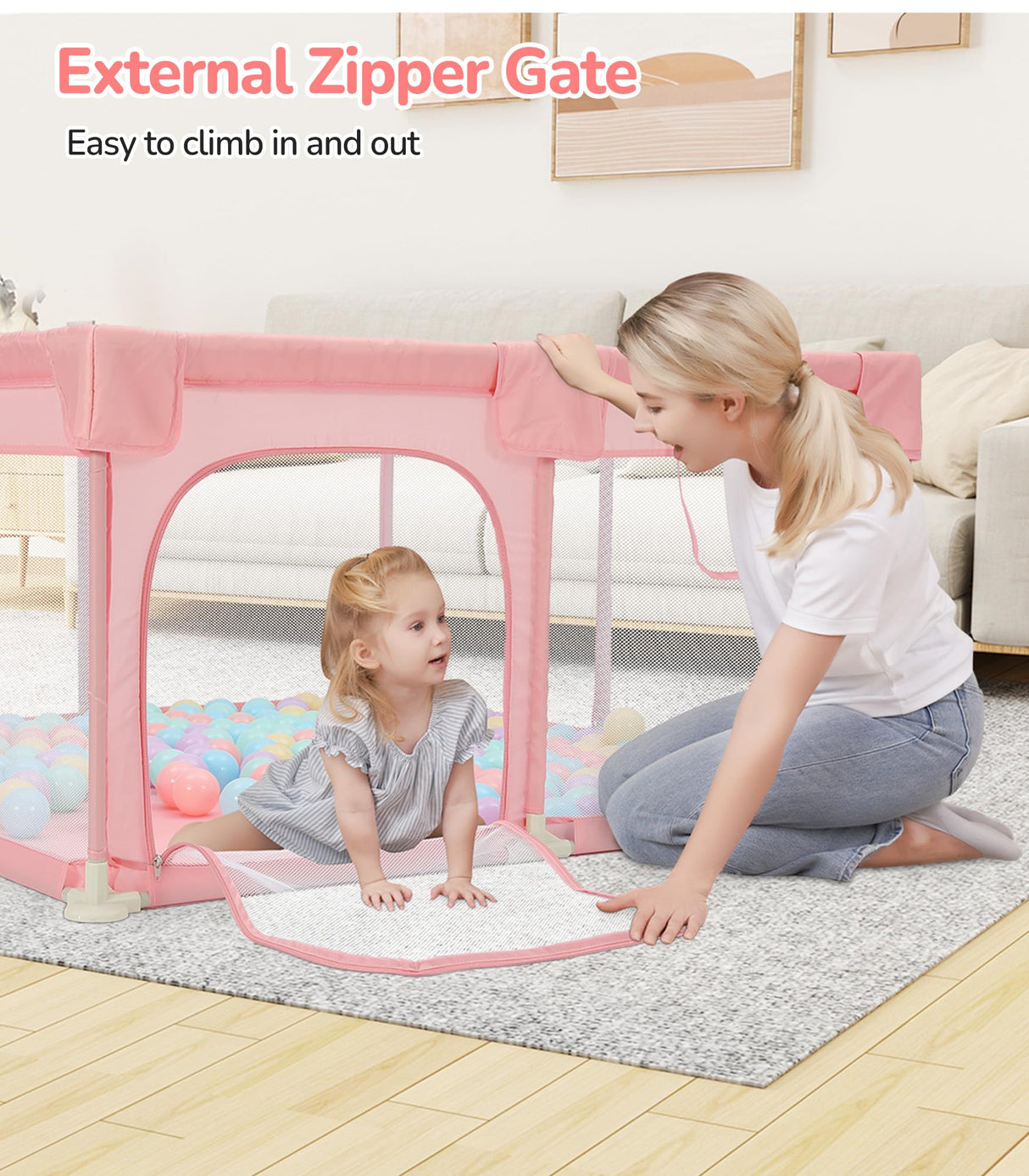 Dripex Baby Playpen 52"×52" Play Pens for Babies and Toddlers