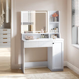 Dripex Makeup Vanity Desk with Mirror and Lights Bedroom Dressing Table