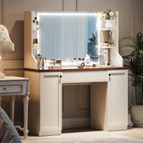 Dripex Makeup Vanity Desk with Mirror and Lights LED Makeup Table with Drawer