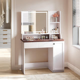 Dripex Makeup Vanity Desk with Mirror and Lights Bedroom Dressing Table